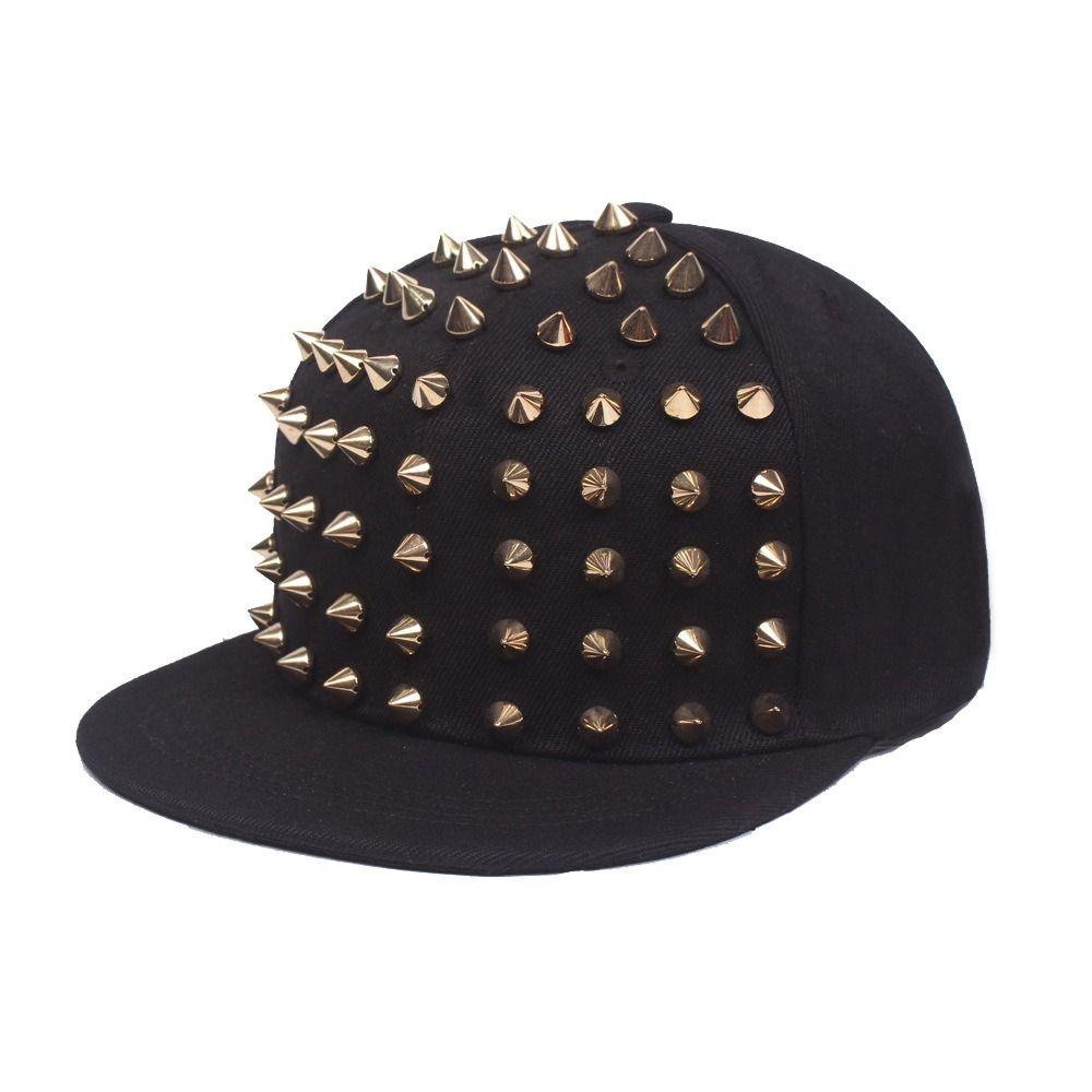 Sunshade Hip Hop Hat Adjustable Baseball Cap Casual Rivet Flat Hat Men and Women's