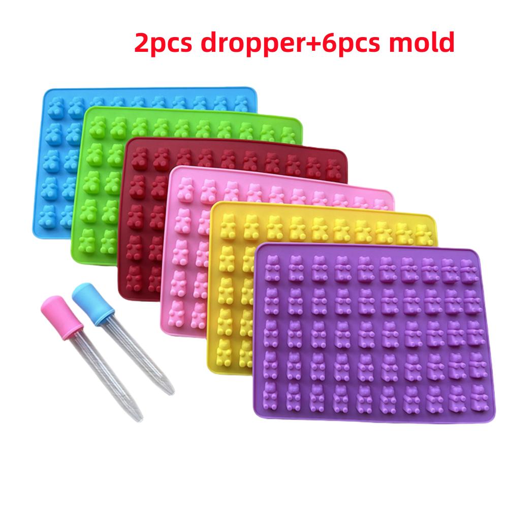 Cute teddy bear gummy candy baking mold cartoon animal chocolate candy mold children's dropper food grade kitchen accessory tool