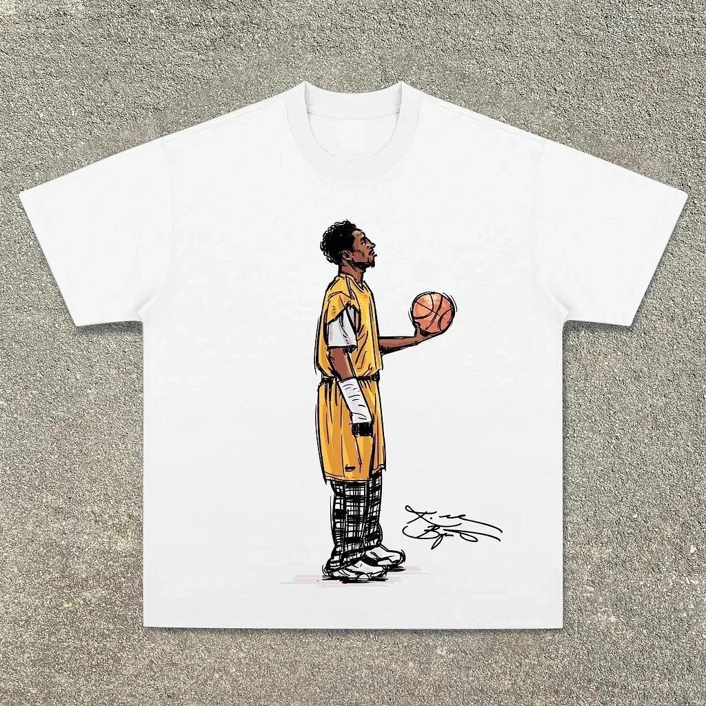 Kobe Looked Up At The American Heavy Women Unisex Tshirt Digital Direct Spray To Do Old Street Basketball Short Sleeve T Shirt