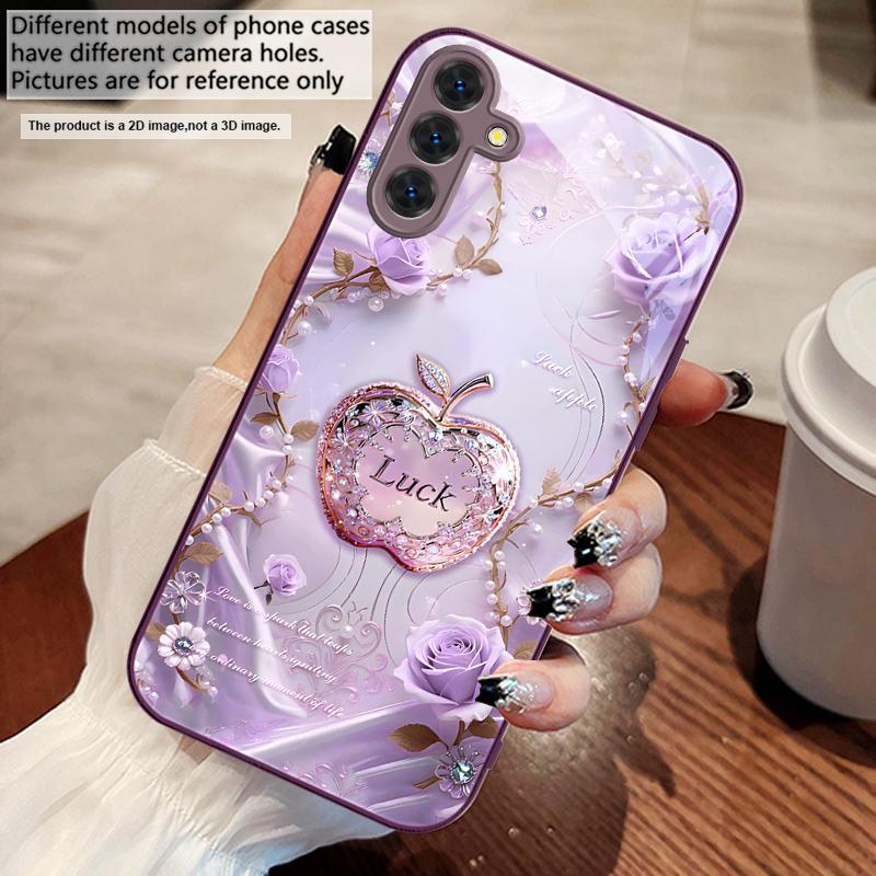 Lucky and Romantic Love For Samsung S25 S25 Edge S25Ultra S8 9 S10 20 U Ltra S21 Pro 22 Plus S23 FE S24 Ultra Glass Phone Case