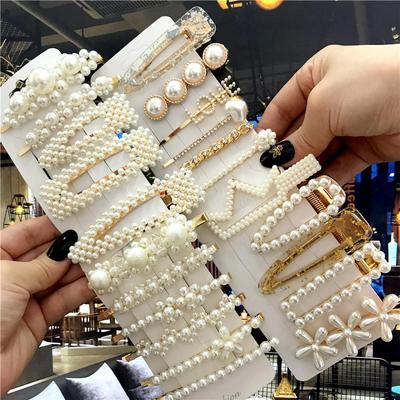 1 sada ručně vyráběných perel Sponky do vlasů Pin pro ženy Móda Geometrické Květinové spony Pokrývka hlavy Dívky Sladké sponky do vlasů Příslušenství do vlasů