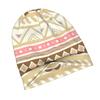 2D Flat Printing Beige And Light Pink Tribal Pattern Daily Style Knit Hat for Adults Perfect for Weekend Errands Quick Meetups Or Everyday City Wear W