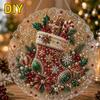 Perlen Diamantmalerei Sonnenfänger Set Bastelset Acryl Runde Platte mit Spitzenrand Perlen Basteln Weihnachten Diamantmalerei