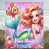 1PC Custom Name Mermaid Adventure Nemo outdooor Flannel blankets Patterns Throw Blanket All-Season Soft Gift for Couch, Bed, Camping gifts