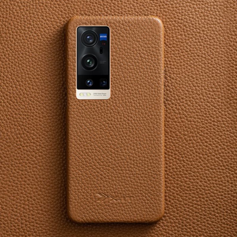 Echtes Leder halbverpackte Top-Layer Rindslederhülle für vivoX90Pro, x80, x70, x50. Schützt vor Stürzen mit einem trendigen Design.