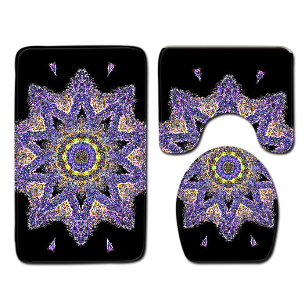 Fashion Painted Toilet Three-Piece Floor Mat Bathroom Door Mat Coffee Table Sand Carpet