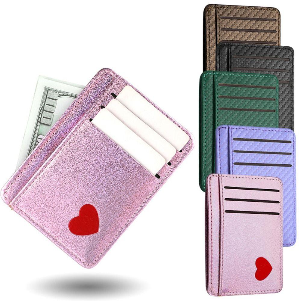 Fashion PU Leather Card Holder Multiple Pockets Ultra Thin Coin Purse 5 Colors Money Bag Men Women