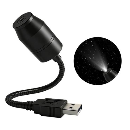 Portable Star Projector USB Ambient Light with 360 Adjustable Hose, LED Night Camping for Car Bedroom Office, Romantic Starry Sky Atmosphere Lamp