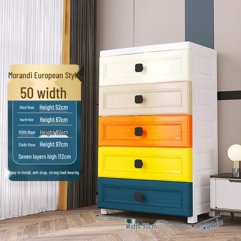 Multilayer Plastic Storage Cabinet: Drawer-Style for Bedroom and Nursery