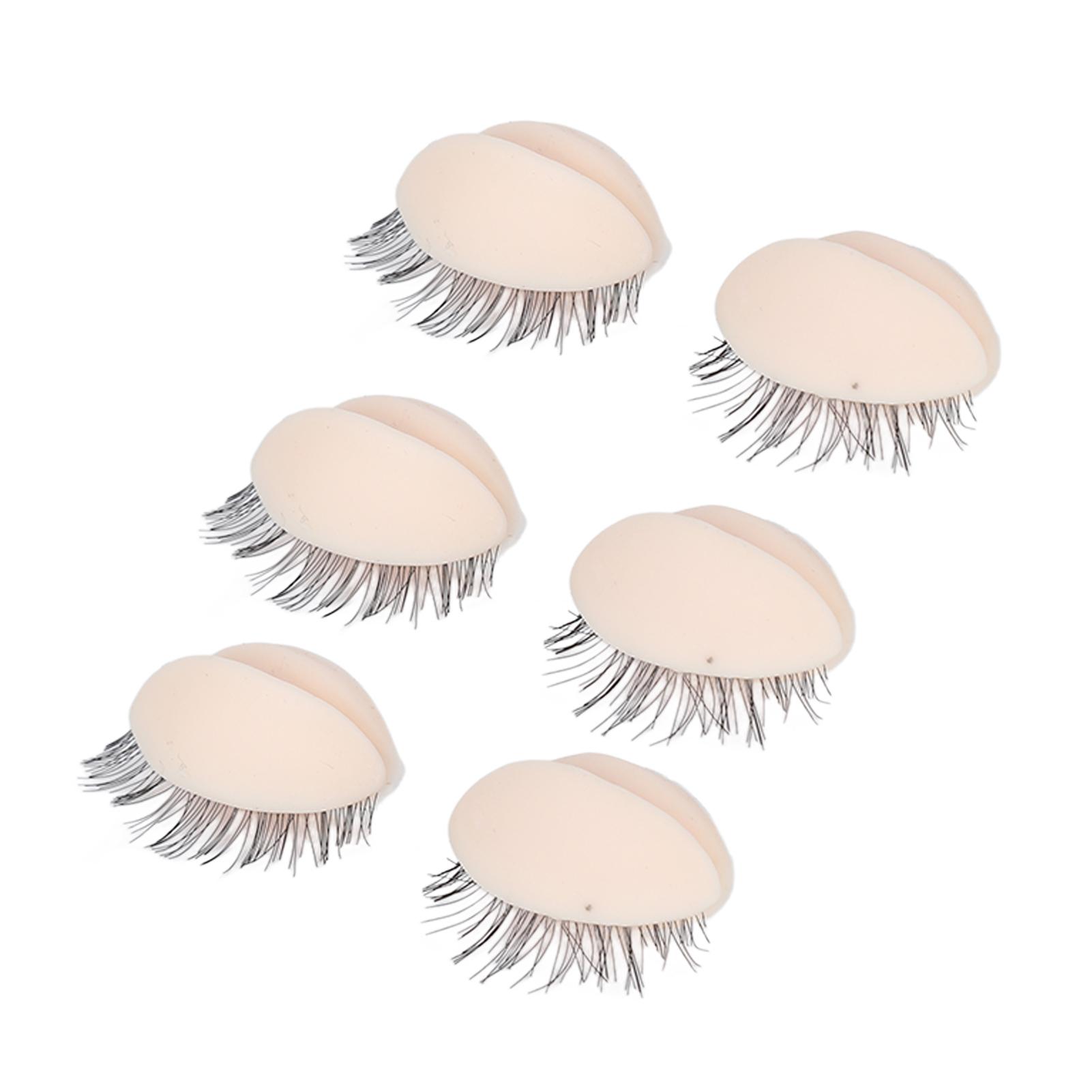 

3 пары манекен-головок с веками и ресницами для обучения наращиванию ресниц, розовые розовый