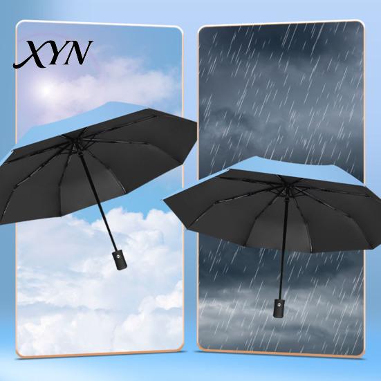 Sunscreen Umbrella Automatic Folding with Carabiner Handle, UV Rain Protection Travel Wind Resistant Umbrella, Windproof Rainproof Portable for Women