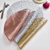Round PVC Placemats with Gold Foil Leaf Pattern Heat Resistant Waterproof Table Mat Warm Dining Atmosphere Mats for Home Dining Party Decor