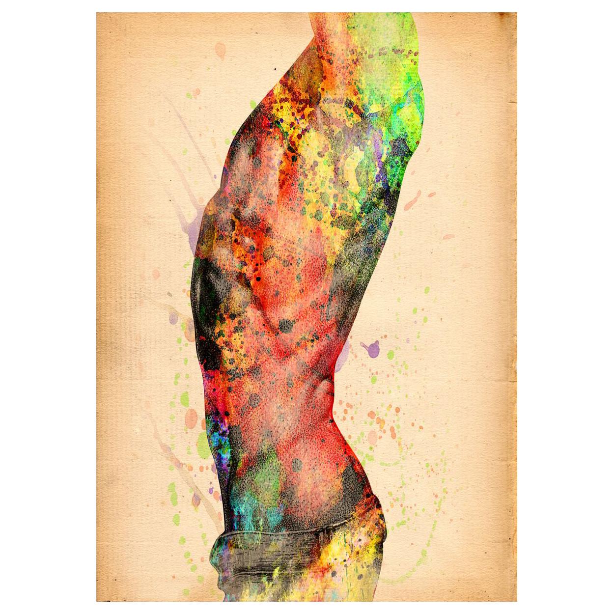 

Abstract Watercolor Painting Canvas Poster Sexy Nude Man Body Prints Wall Art Pictures for Room Decor Home Wall Decoration 20x30cm