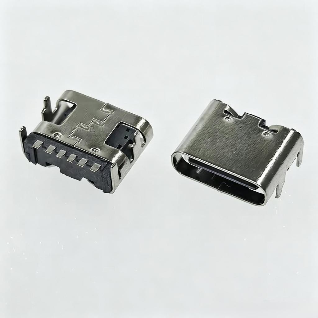 TYPE-C 6P Double Row SMD 6.8 16P Female Socket for Data Transmission