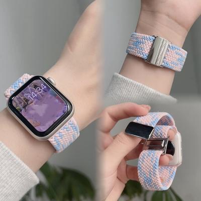 Magnetisches Nylonband für Apple Watch Correa Series Ultra 10/9/8/7/6/5/4/3/2/1 SE 38mm 41mm 42mm 44mm 45mm 46mm 49mm Armband
