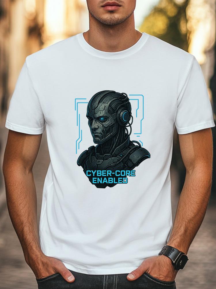 Киберпанк Робот Графическая Футболка Кибер-Ядро Включено Научно-фантастическая Футболка Унисекс Футболка Унисекс S