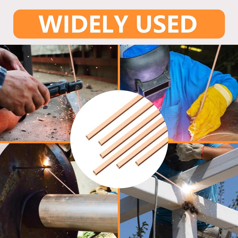 10pcs Welding Rods Flat Silver Electrode Copper Phosphorus Brazing 25cm Electrode For Coppers Brazing, Electrical Mechanical Rep