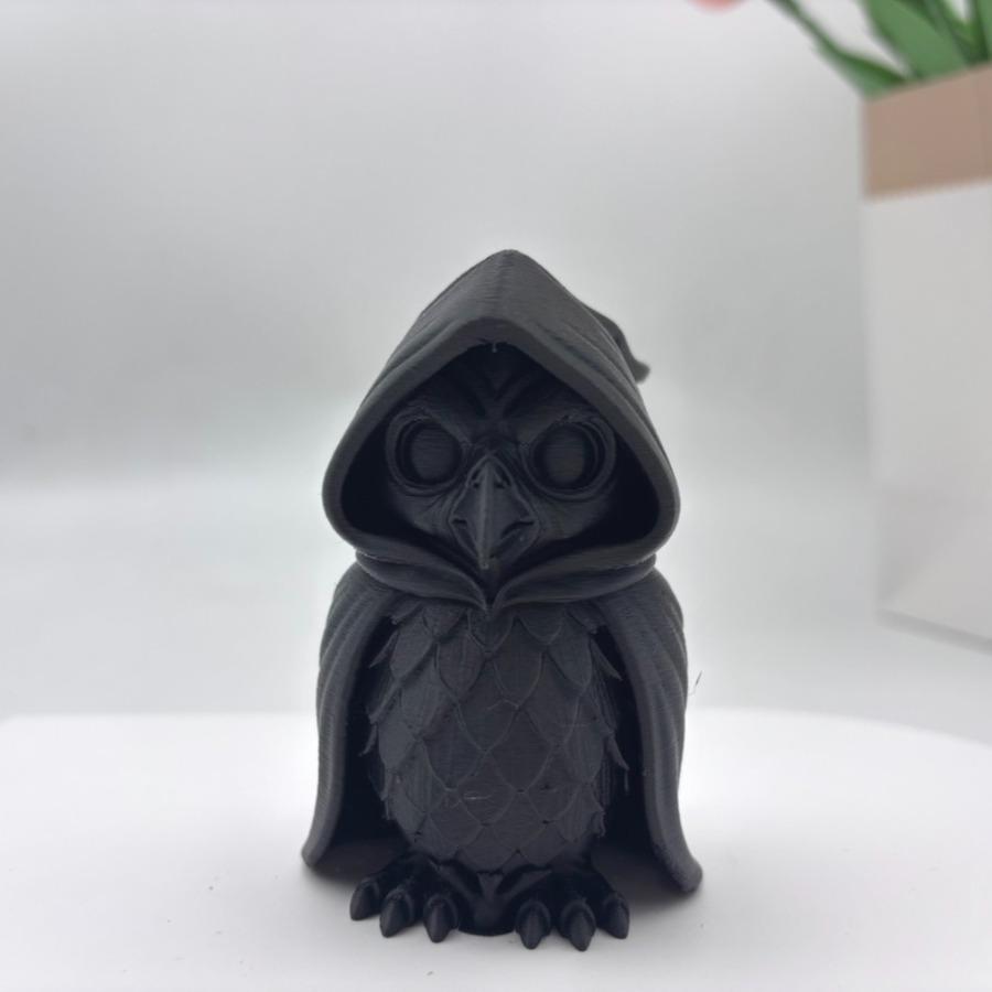 

Статуэтка совы-ушана, напечатанная на 3D-принтере, Хэллоуинская сова-шутка, Сова-призрак, Идеальное украшение для дома на Рождество, Для демонстрации в помещении/на улице чёрный