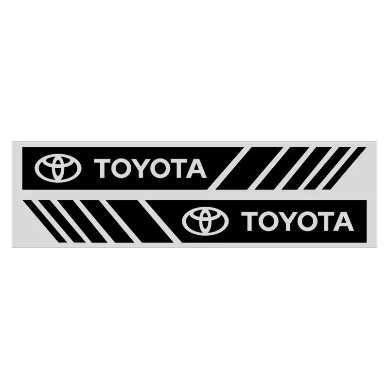 

2 шт. Наклейка 3D с боковой полосой и значком для зеркала заднего вида автомобиля, стайлинг автомобиля для Toyota Chr Corolla Yaris Rav4 E150 E120 Land Cruiser 200