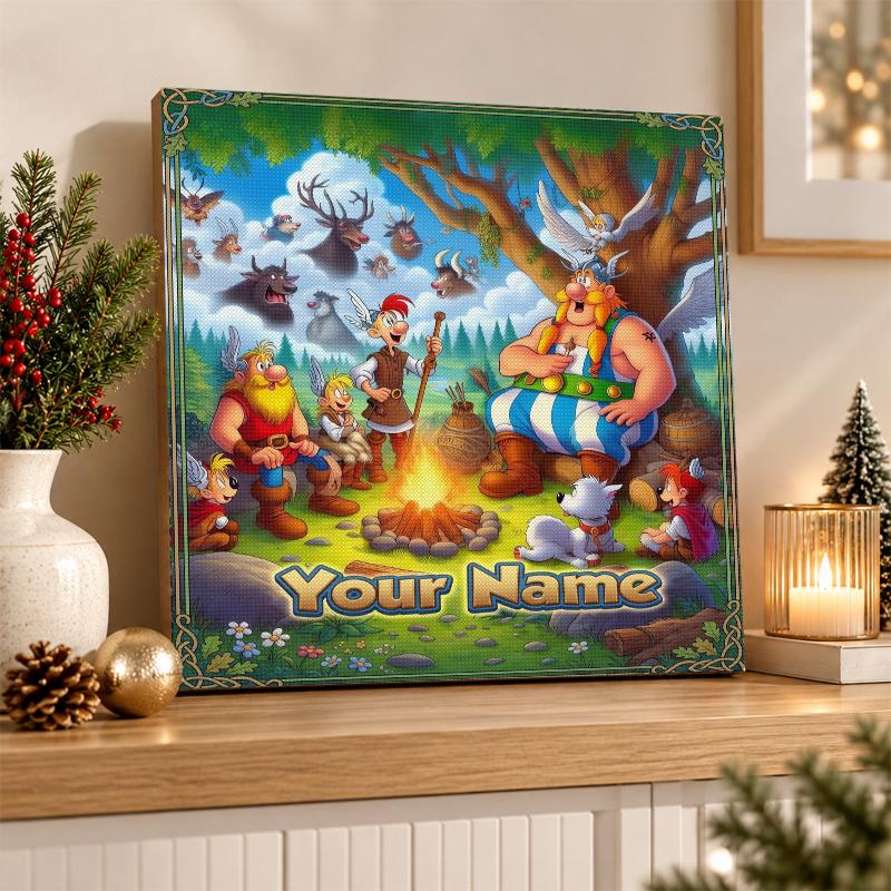 Asterix & Obelix Custom Name Text 5D Diamond Painting Kit DIY Full Drill Diamond Art Decoration