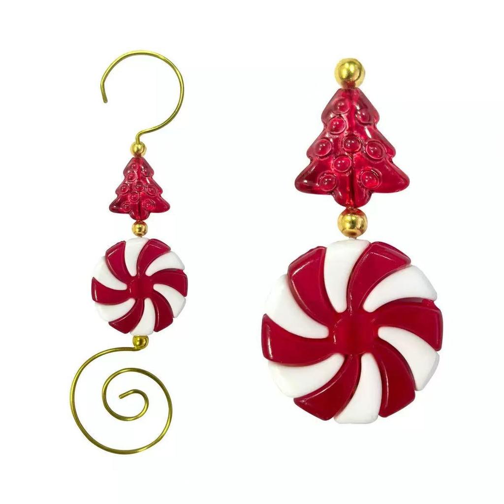 Festive Candy-Shaped Striped Christmas Tree Hook