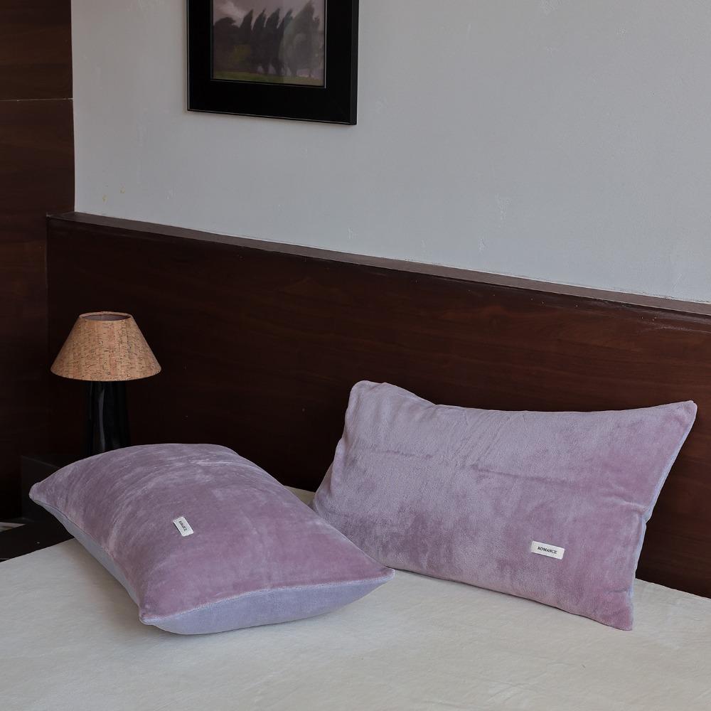 2PCS Soft Milk Velvet Pillowcase Comfortable Pillow Case Simple Pillowcase Autumn and Winter