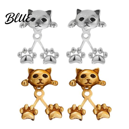 Commuting Accessories 1 Pair Cute Funny Cat Earrings for Women Teens Girls Versatile Daily Wear Mini Animal Stud Earrings Statement Jewelry