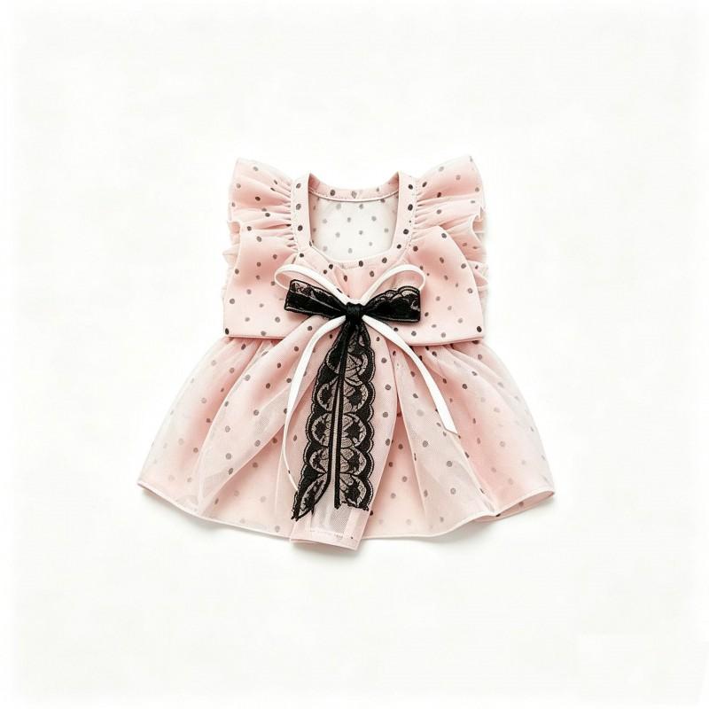 Breathable Sun Protection Princess Dress Cats - Polka Dot Pet Clothing Golden Tabby Orange