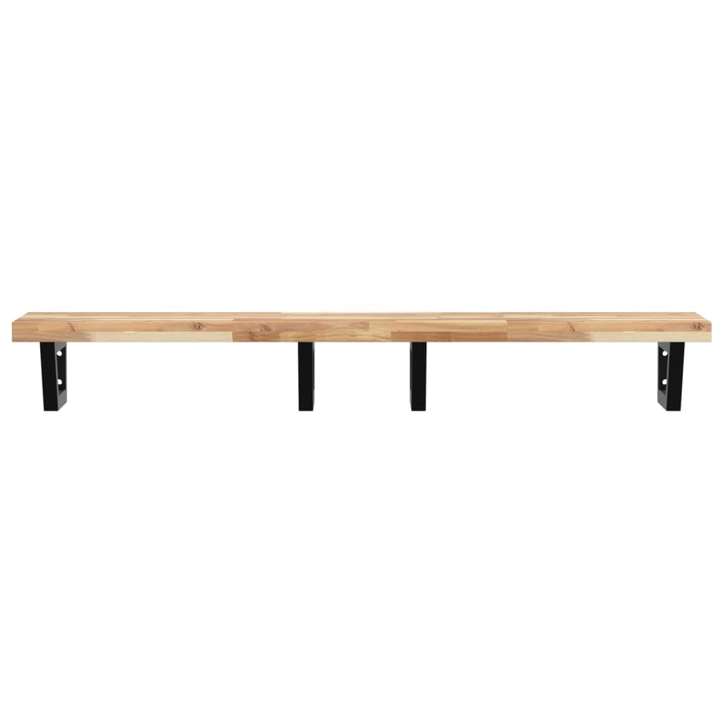 Vidaxl Wall Shelf Under Sink, Steel and Solid Acacia Wood