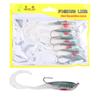 5PCS Fish Lures Artificial Fake Bait Soft Lures Seabass Fishing Tackle with Hook SO0504
