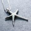 Boho Cute Sea Animal Starfish Pendant Necklace For Women Inlay Imitation Blue Opal Necklace Wedding Party Jewelry Gifts