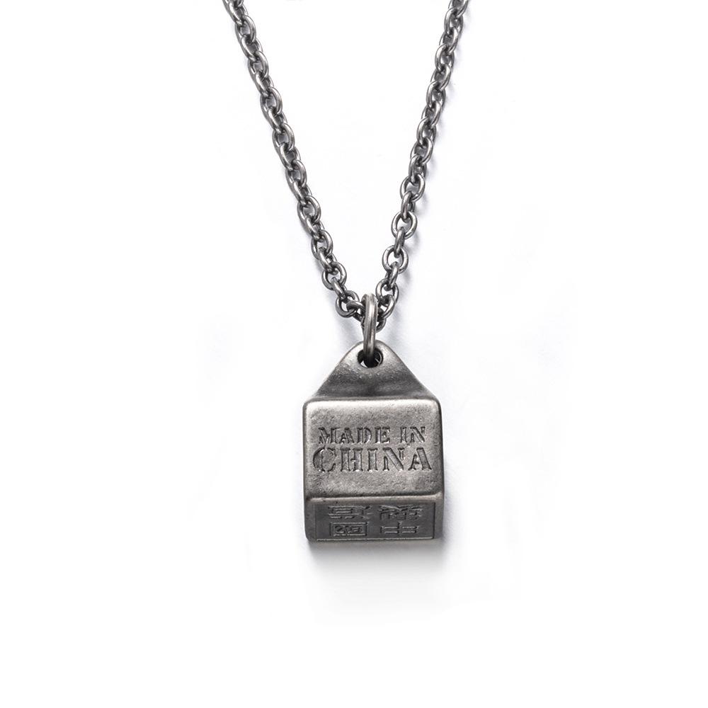 

Trendy Geometric Patriotic Men s Titanium Steel Necklace Pendant