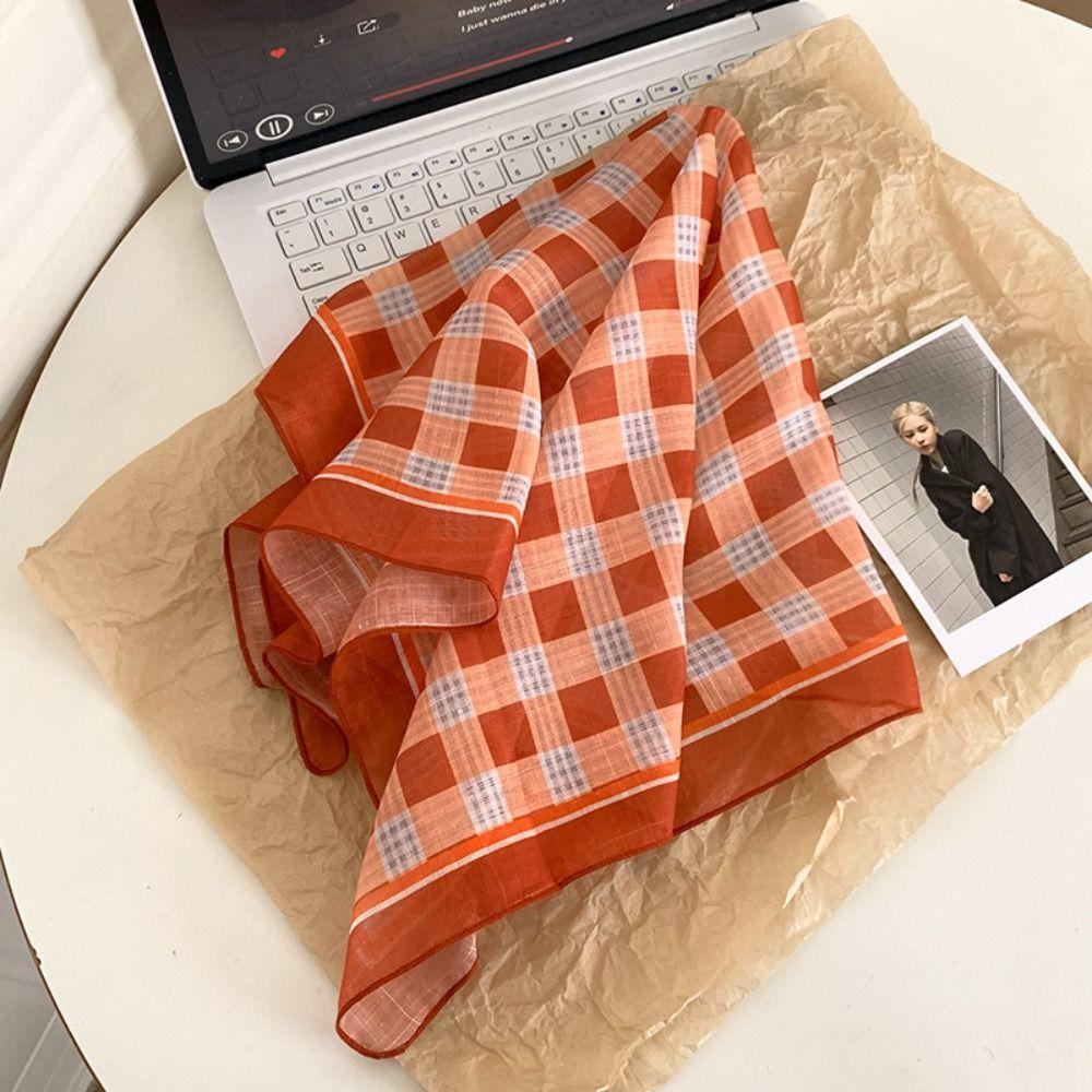 Lattice Fresh Floral Headband Silk Women Hair Band Elegant Summer Triangle Headscarf  Travel