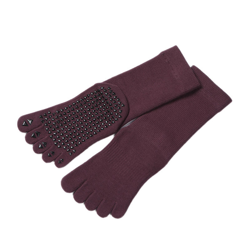 Professional Women's Pilates Yoga Toe Socks for Spring Summer Gym Fitness Exercise Custom Logo Anti-Slip Grip Sports Fitness