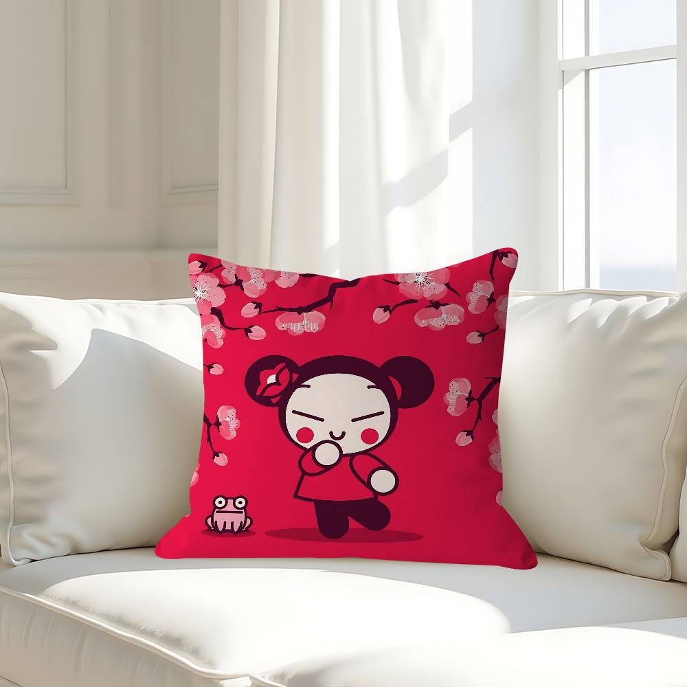 Мультяшные P-Pucca-Garu Персонализированные Фото Текст Домашние Декоративные Подушки Бытовые Подарки 45x45см 16x16Inch