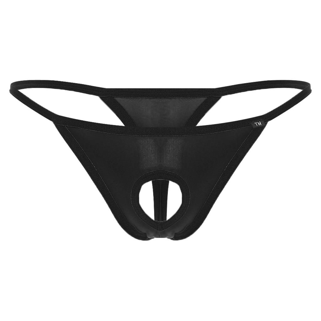 Mens Low Rise Thong Underpants Hollow out Bulge T-back Micro Briefs Underwear