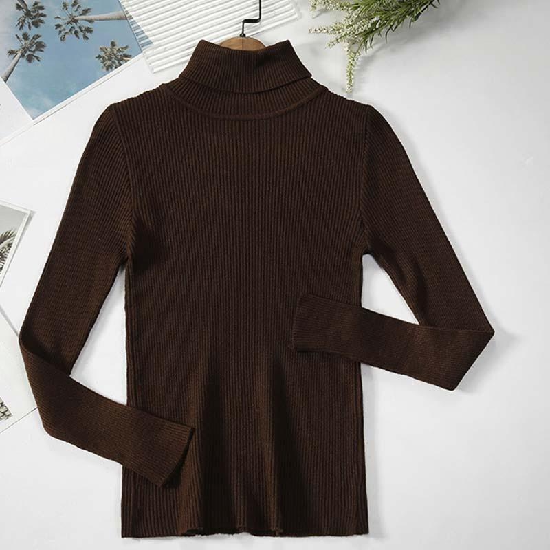 Koszula z dzianiny z wysokim kołnierzem i golfem Wczesna jesień Klasyczny uniwersalny sweter z dzianiny z golfem