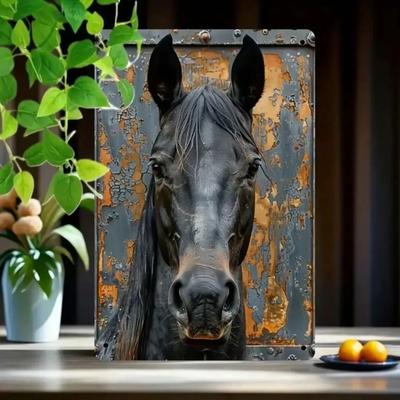 Vintage Metal Horse Sign Wall Art for CafeBarHome Decor