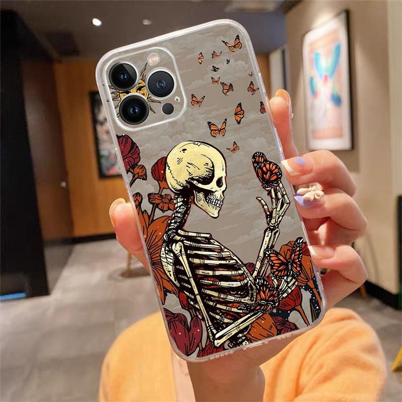 Skeleton Phone Case For iPhone 17 Pro Max Air 17 16 15 14 13 Pro Max 15 16 Pro 15Plus