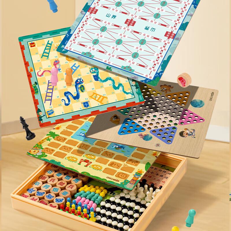 Deli Multi-Game Chess & Board Game Set for Kids