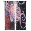 Octopus Texture Watercolor Tulle Curtain Home Office Window Decor Bedroom Kitchen Balcony Modern Sheer Curtain