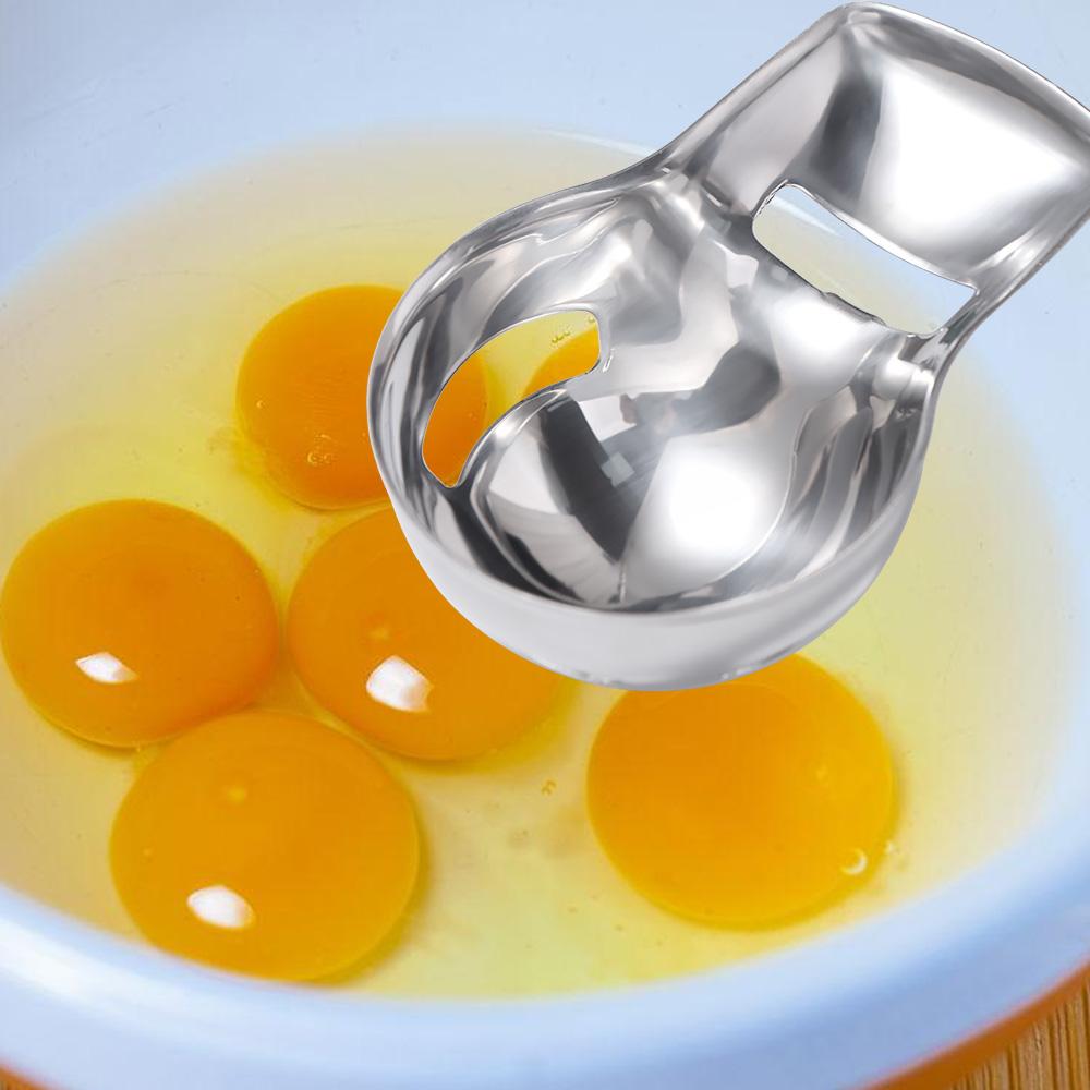 Stainless Steel Egg Yolk Separator Spoon Mirror Polishing Rust-proof Egg Yolk Filter Professional Egg White Divider Household