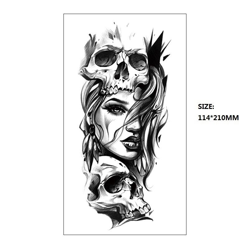 Black Astronaut Beautiful Woman Classical Figure Small Full Arm Xqb Water Transfer, Simulation Disposable Tattoo Sticker