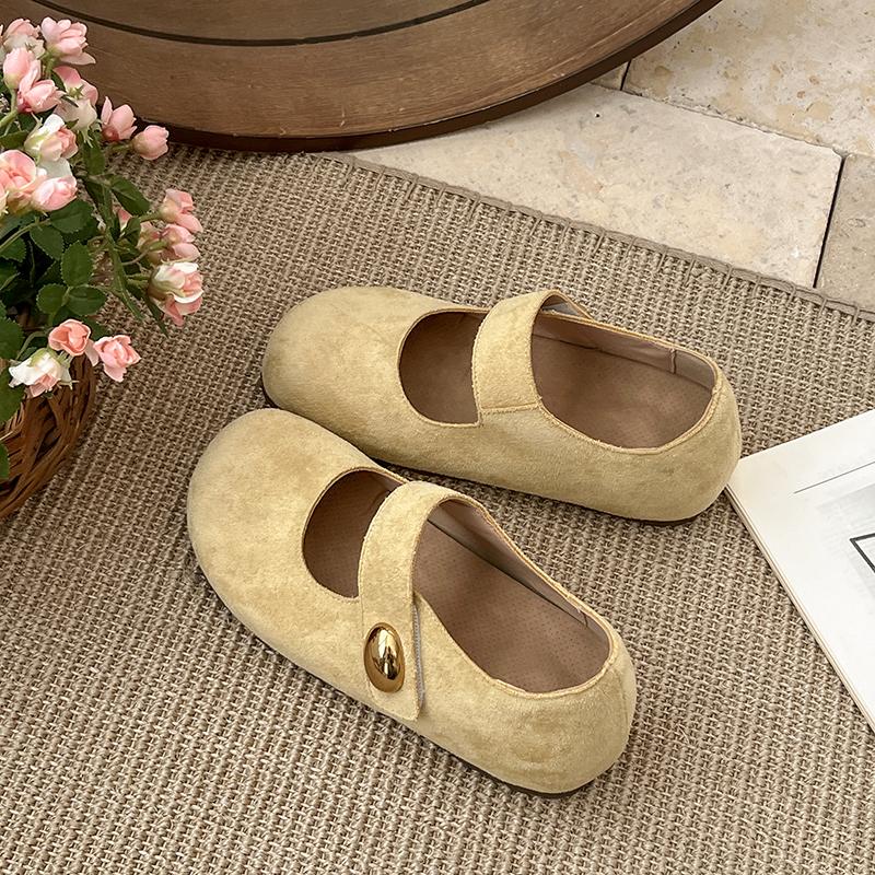 Fashion Heightened Inner Round Toe Women Summer Outside Solid Color Loafer Single Shoes