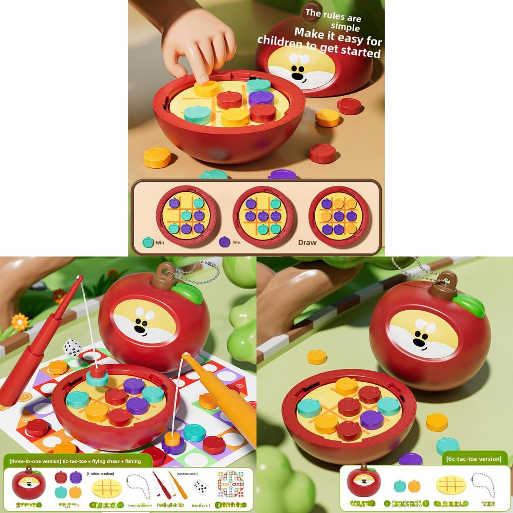 Childrens Multifunction Board Game Set With Magnetic Tic Tac Toe And Flying Chess For Indoor Play And Brain Development