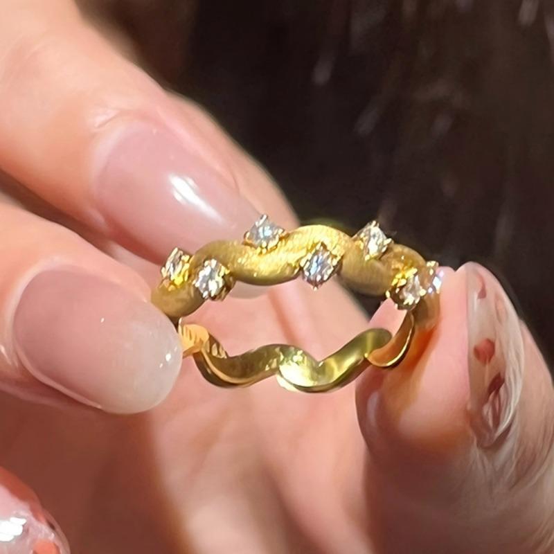 Retro Palace Style inlay diamonds Rings for women Light Luxury Fashion Adjustable Ring Party Wedding Fine Jewelry Opening