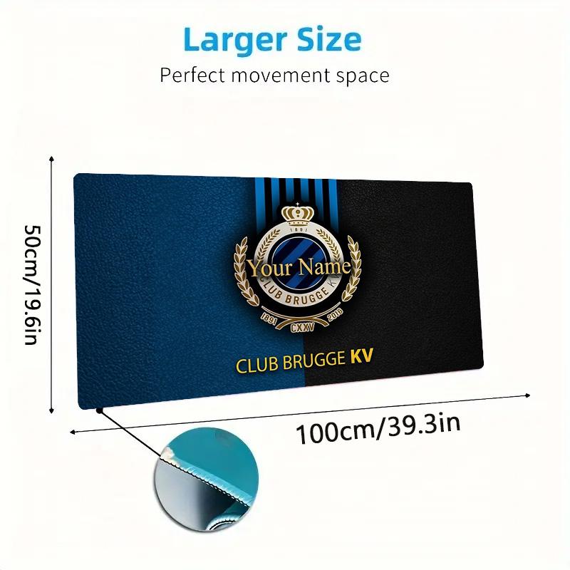 Club Brugge Kv Custom Name Large Size Mouse Pad Large Gaming Table Cushion Non-slip Laptop Tablet Big Mousepad XXL Mat Mini PC Playmat With Lock Edge