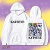 Katseye Retro Collage Print Hoodie für Damen Übergroß Langarm Pullover Sweatshirt 60810-6