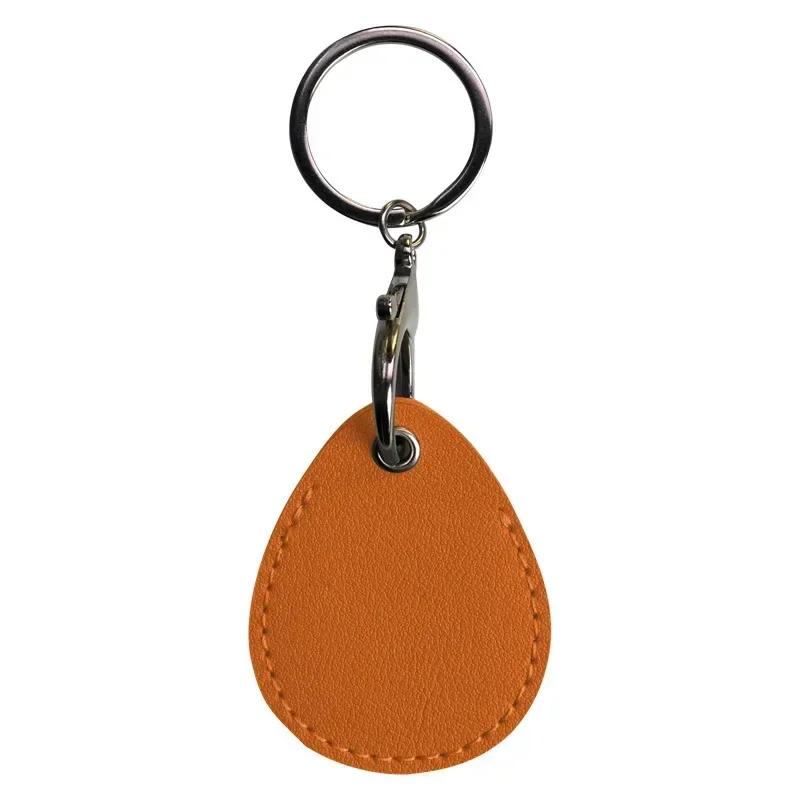 Leather Card Holder Keychain Key Ring Door Lock Access Tags ID Card Case Keychain Access Card Bag Key Tag Ring