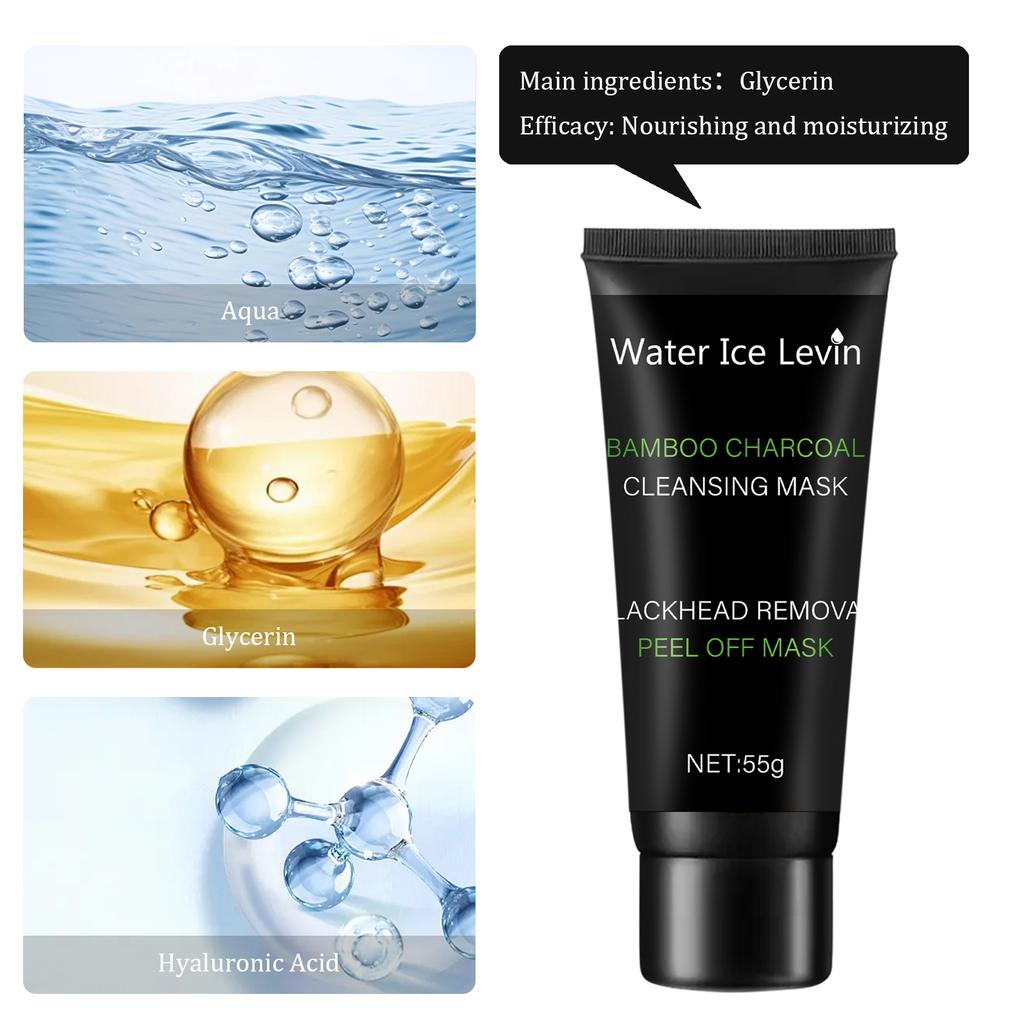 Bamboo Charcoal Cleansing Mask Blackhead Removal Deep Mask Deep Exfoliating Mask Treatment Black Mask